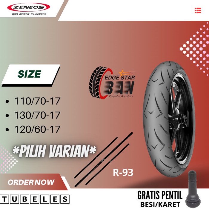 BAN CORSA R93 PLATINUM (110/70-17)(130/70-17)(120/60-17)TUBELESS