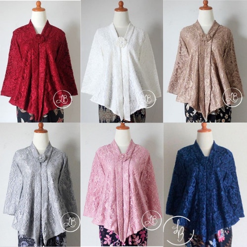 

New Style COD Atasan Kebaya Kutu Baru Brokat Floy Silver