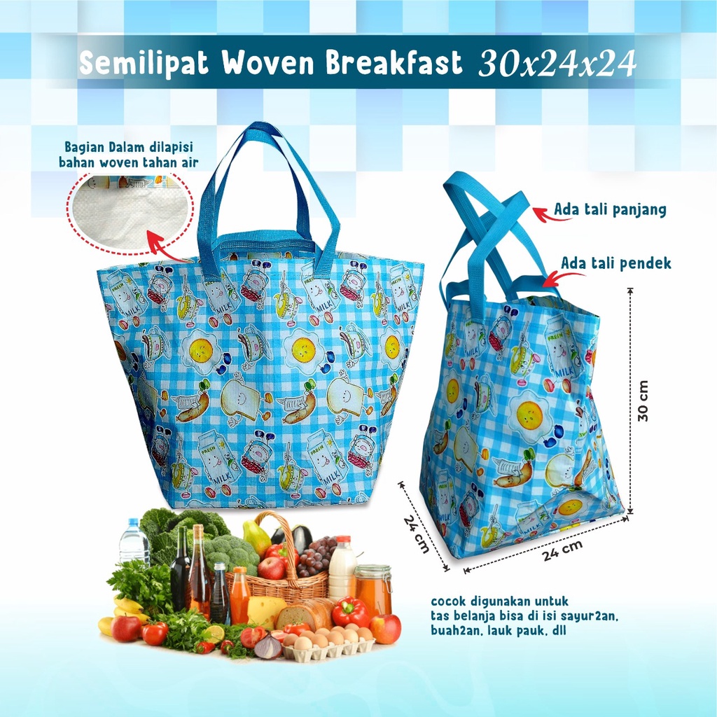 

ALTHEA Tas Laundry Tas Belanja Tas Sembako Tas Spunbond Besar 30X24X24 Woven