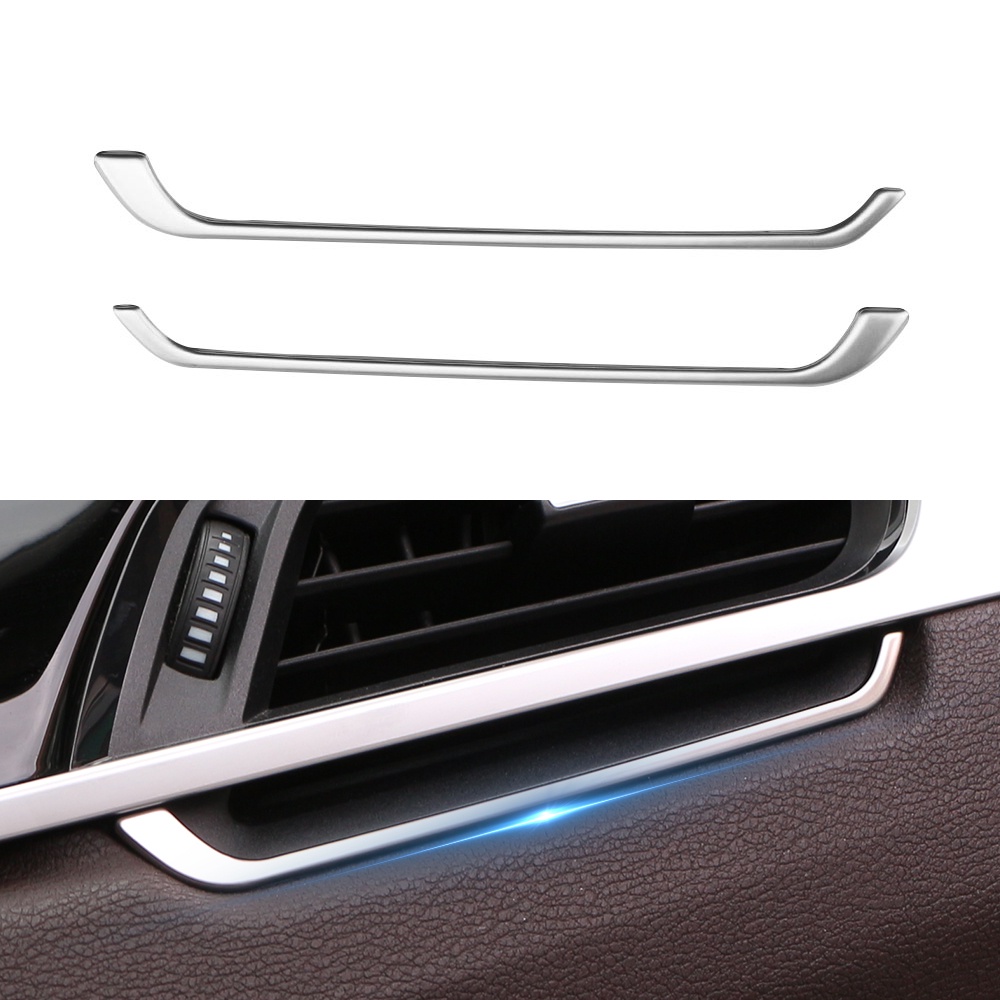 2pcs Stainless Steel Mobil Bawah AC Ventilasi AC Stiker Lis Strip Untuk BMW X1 F48 2016-2022 Aksesoris