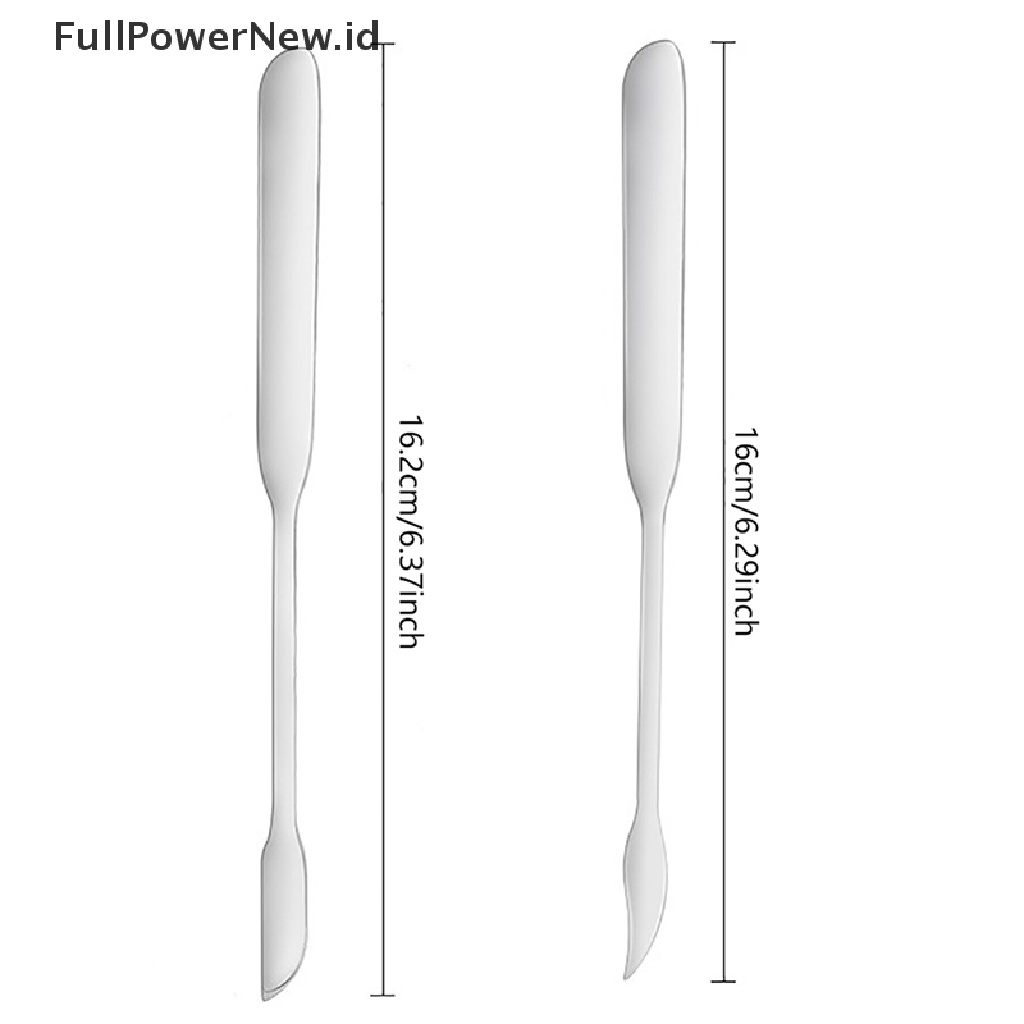 Power 1PC Kepala Ganda Alat Spatula Pencampur Makeup Kosmetik Bahan Stainless Steel Untuk Palet ID