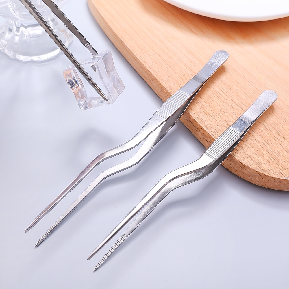 Penjepit Makanan Stainless Steel/Penjepit Dessert &amp; Roti &amp; Es/Barbecue Clip/Alat Dapur