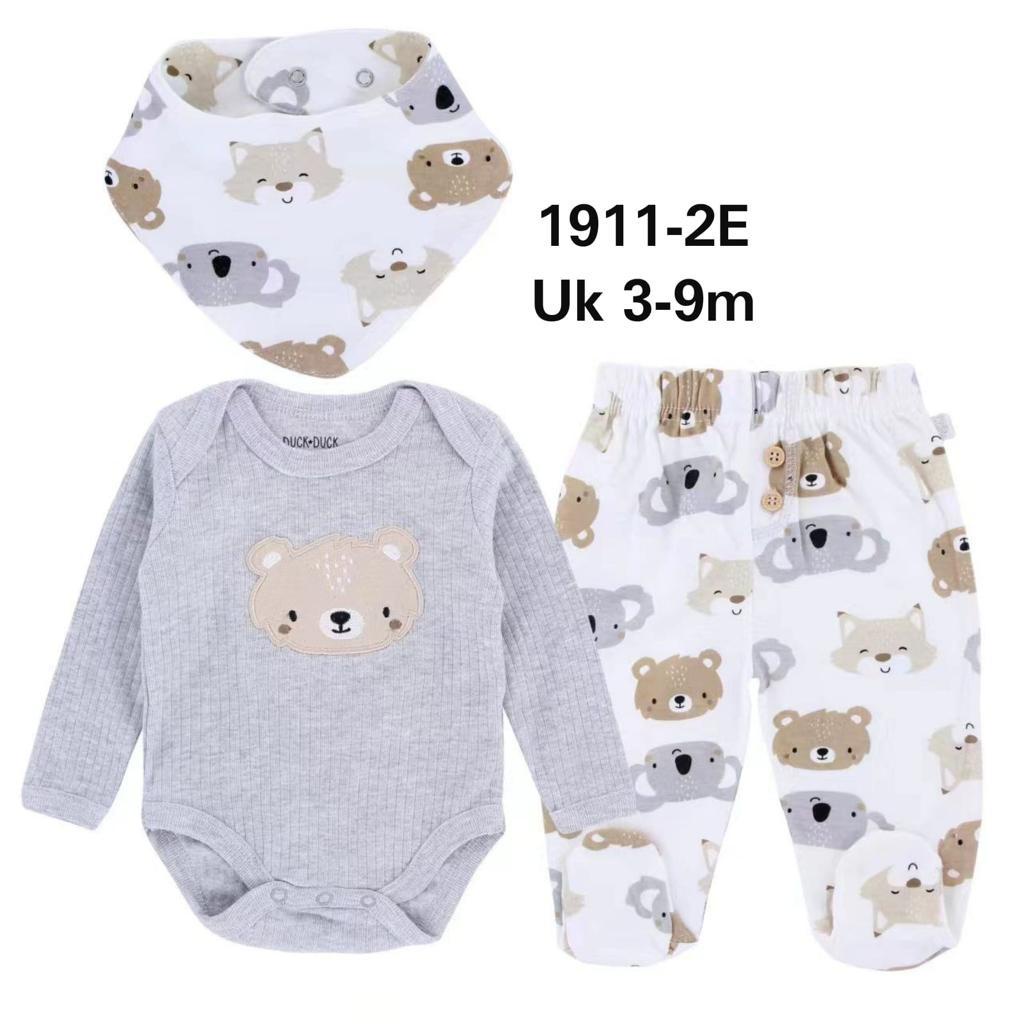 CL 3PCS SET BODYSUIT PANJANG + SLUBBER / JUMPER BAYI