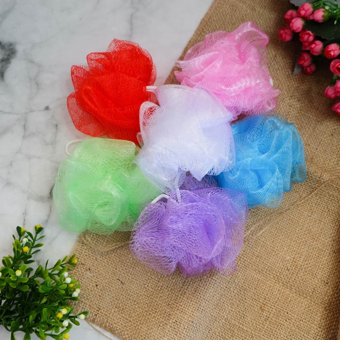 [ DBI ] Spons Jaring Mandi Shower Bath Puff Ball  Super Busa - Spon Pengangkat Daki Multicolor