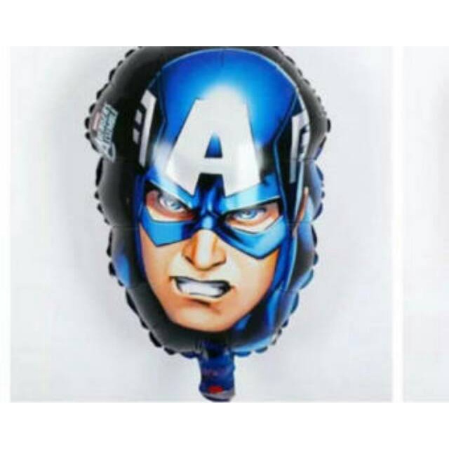 Balon Foil Kepala Captain America, Spiderman, Hulk, Iron Man Size 45 cm