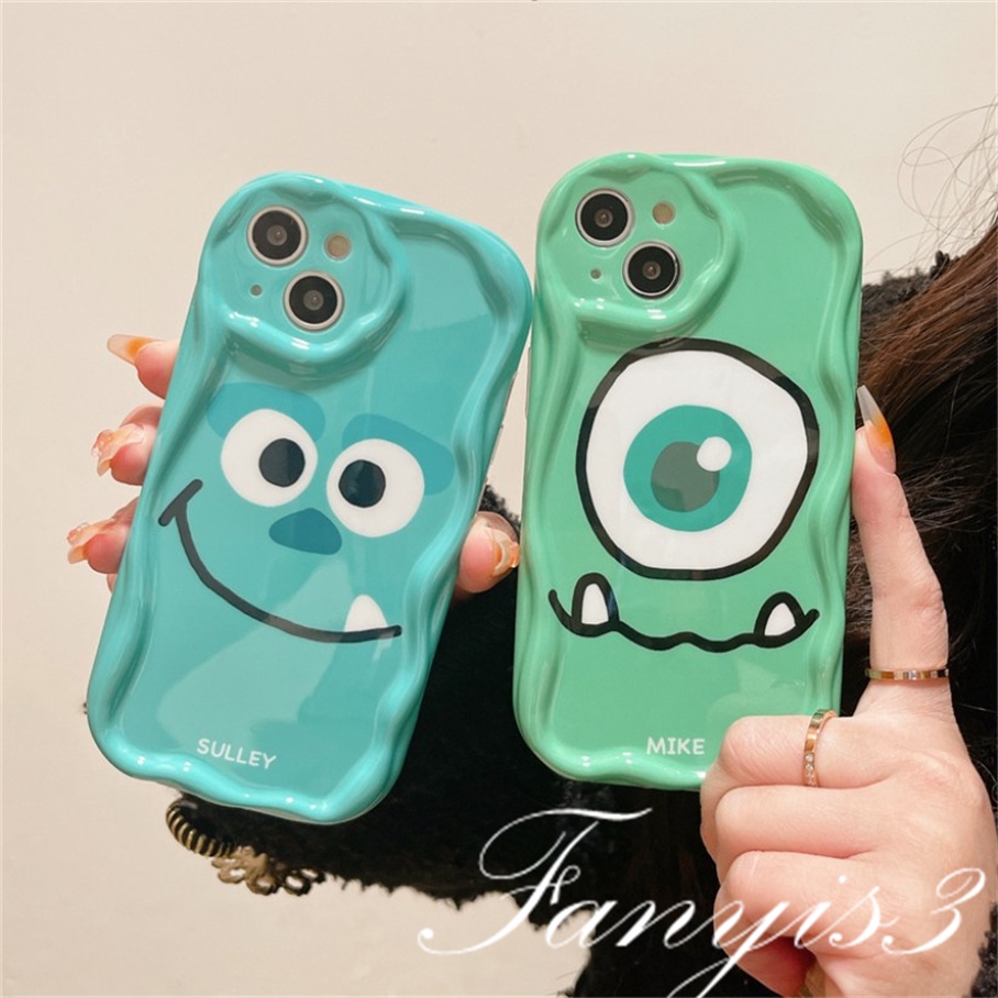 Compatible For IPhone 14 13 12 11 Pro Max X XR Xs Max 8 7 6s Plus SE 2020 Kompatibel Untuk Simple Little Monster Wave Phone Case TPU Silicon Lembut Cover Pelindung