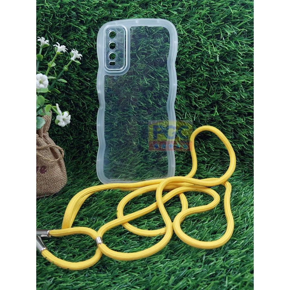 Case Clear Gelombang + TALI ( VIVO Y20 / Y20I / Y12S / Y12A / Y12S G / Y20S ) Casing Hp Terbaru 2023
