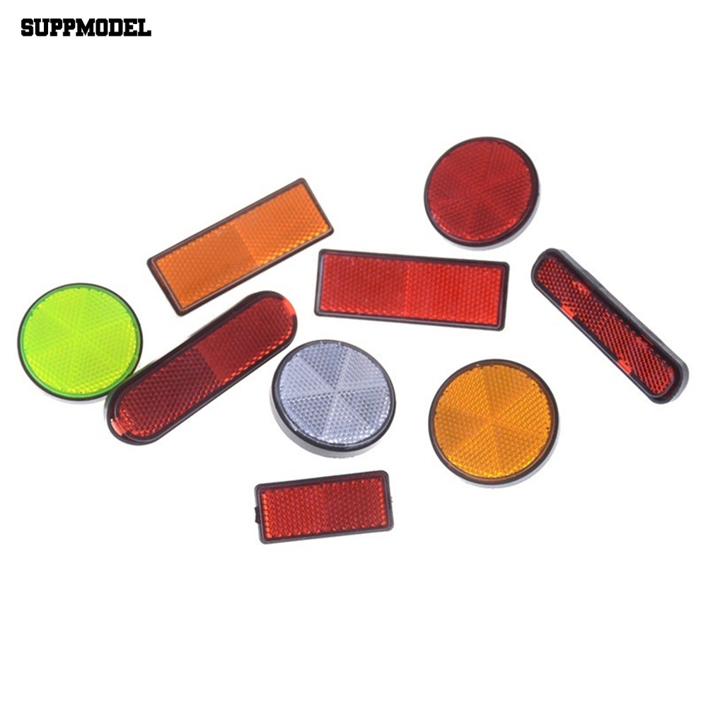 Suppmodel 2Pcs Persegi Panjang Bulat Mobil Motor Sepeda Caravan Lorry Screw On Safety Reflektor