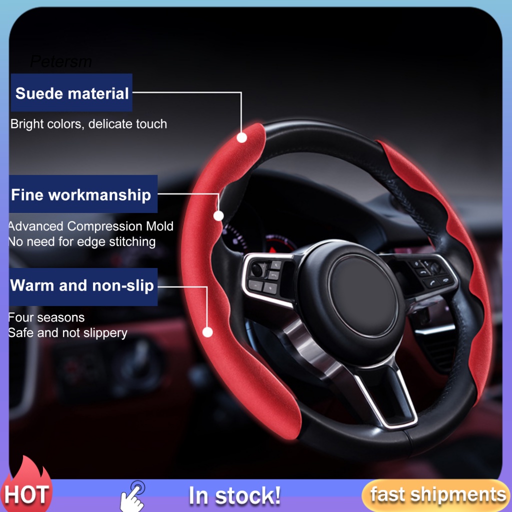 Pp 1set Sarung Setir Nyaman Pelindung Untuk Kendaraan Touch Halus Penutup Setir Mobil Bernapas