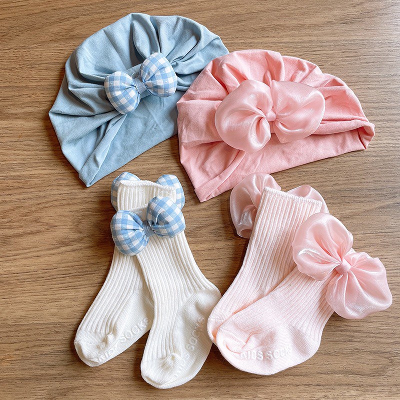 1-3 thn | 2in1 (Kaos kaki + Turban) BAYI ANAK IMPOR SOCKS TOPI LUCU ANAK PEREMPUAN catalog JYRF FM