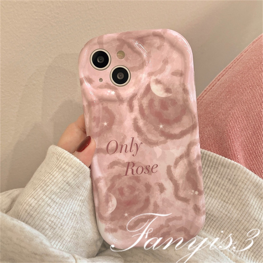 Compatible For IPhone 14 13 12 11 Pro Max X XR Xs Max 8 7 6s Plus SE 2020 Kompatibel Untuk Pink Roses Wave Phone Case TPU Silicon Lembut Cover Pelindung