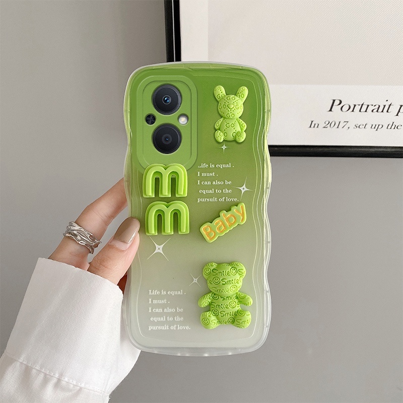 Gloden tree Phone Case Untuk OPPO Reno 7Z 8Z 5G Phone Case 3D Alphabet Bear Pelindung Kamera Pelindung Penutup Belakang Couple Case