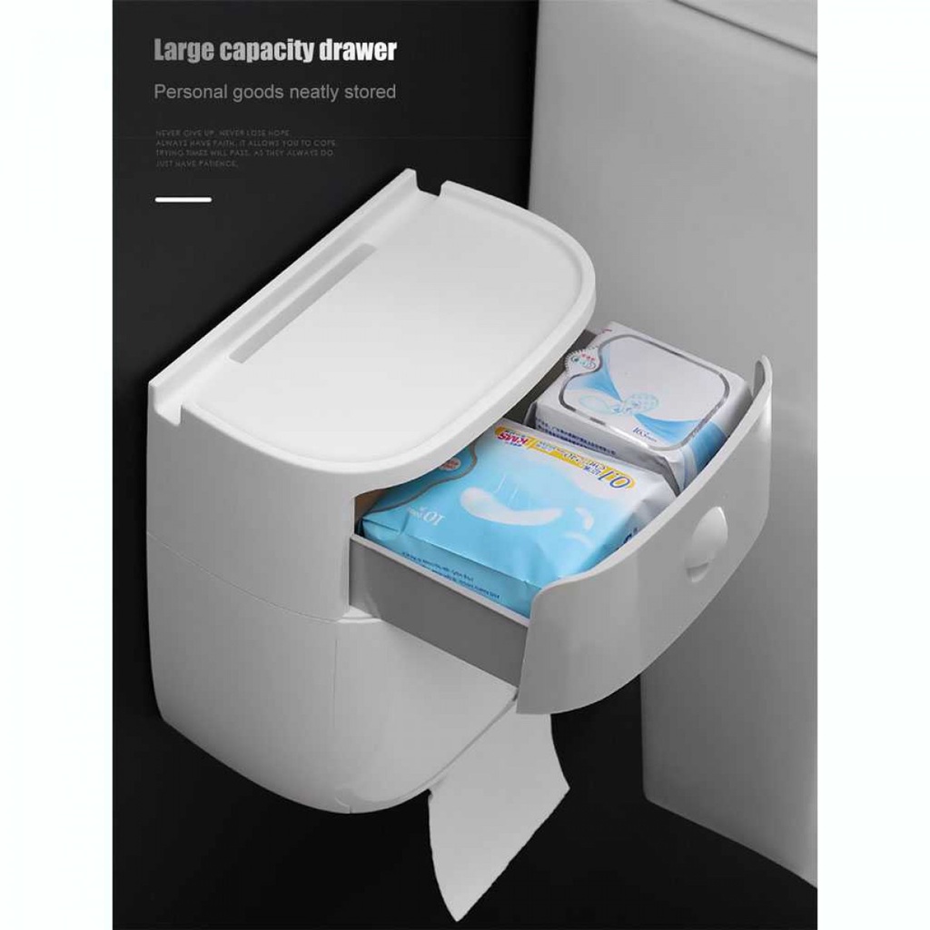 Ecoco Kotak Tisu Storage Toilet Paper Box Dispenser Double Layer