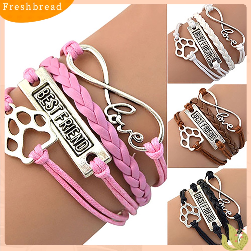 &lt; Freshbread &gt; Gelang Vintage Footprint Menenun Tali Alloy Infinity Bracelet Untuk Pesta