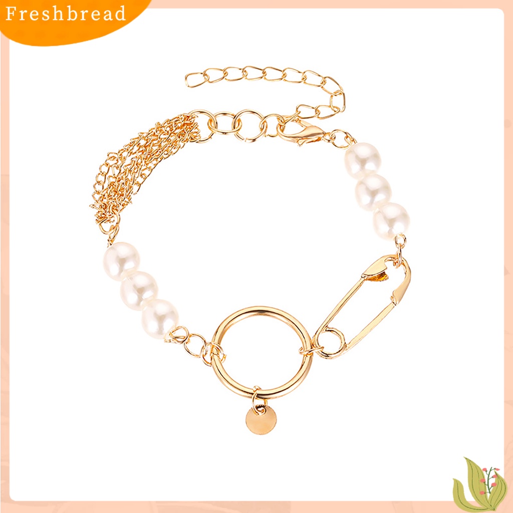 &lt; Freshbread &gt; Fashion Wanita Paduan Gelang Geometris Rantai Tebal Retro Pesona Perhiasan Hadiah