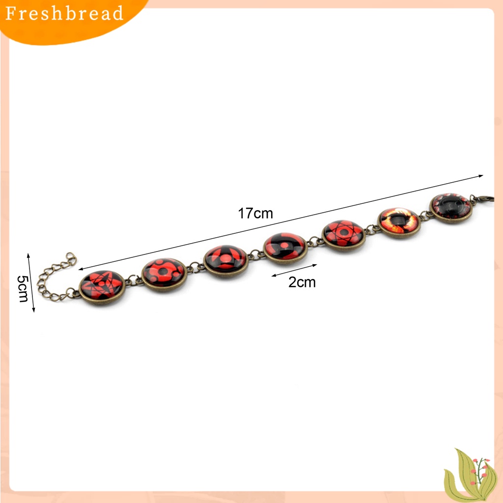 &lt; Freshbread &gt; Gelang Anime Kartun Permata Imitasi Geometris Adjustable Ekstensi Rantai Hadiah Hias Anime Naruto Sharingan Mata Cosplay Liontin Rantai Gelang Kehidupan Sehari-Hari