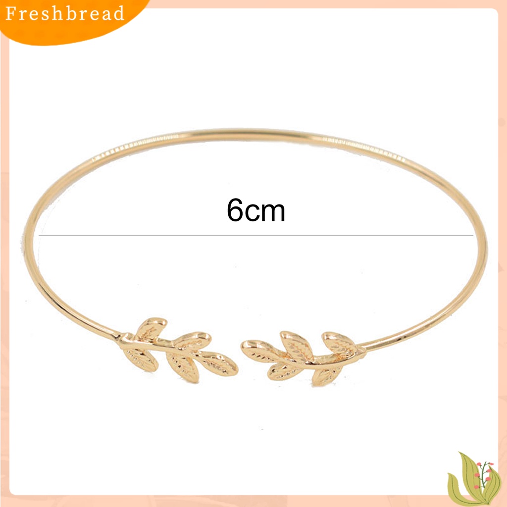 &lt; Freshbread &gt; Wanita Kreatif Dapat Disesuaikan Daun Terbuka Manset Bangle Gelang Perhiasan Aksesori Hadiah