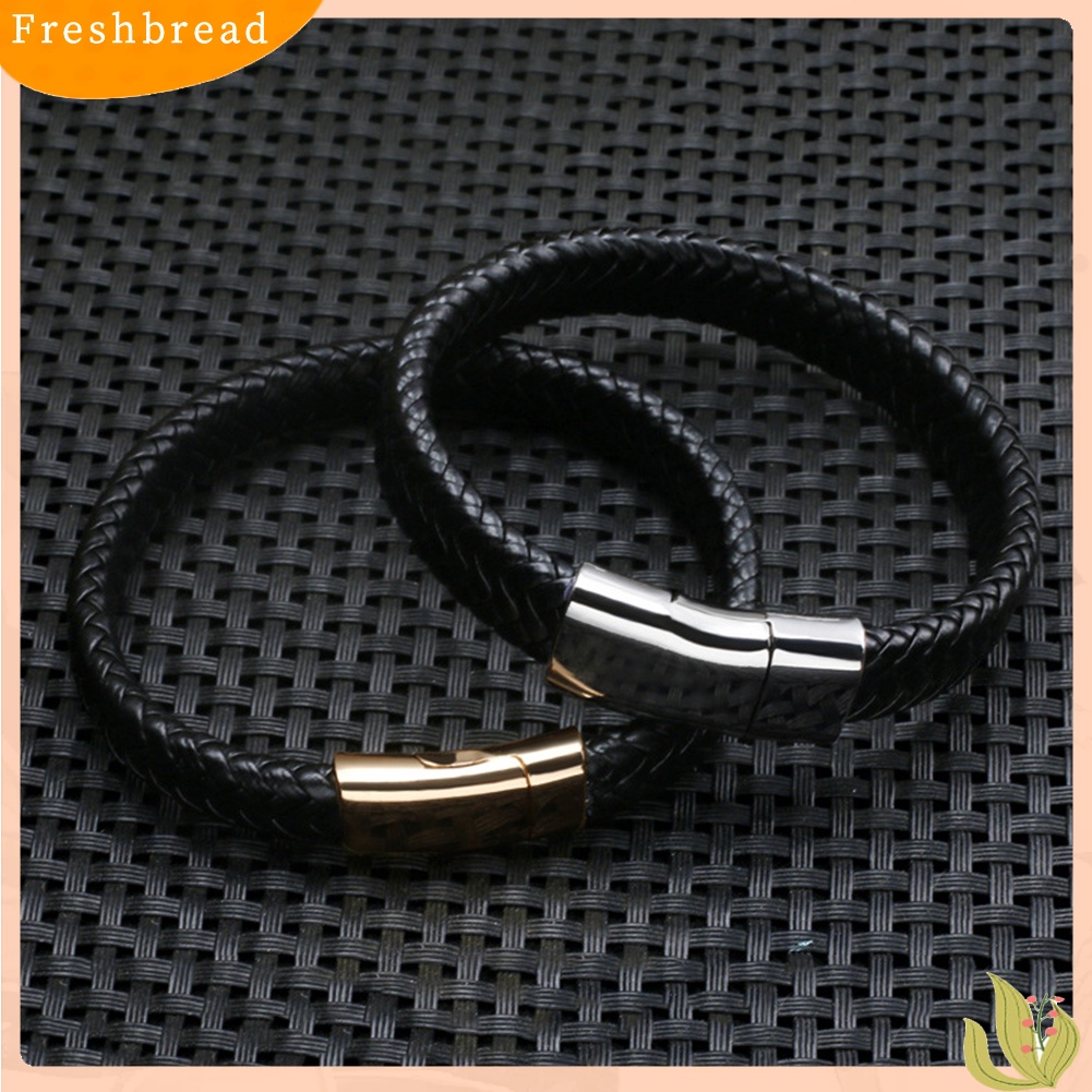 &lt; Freshbread &gt; Vintage Pria Menenun Kulit Imitasi Gelang Bangle Gelang Pesta Perhiasan Hadiah