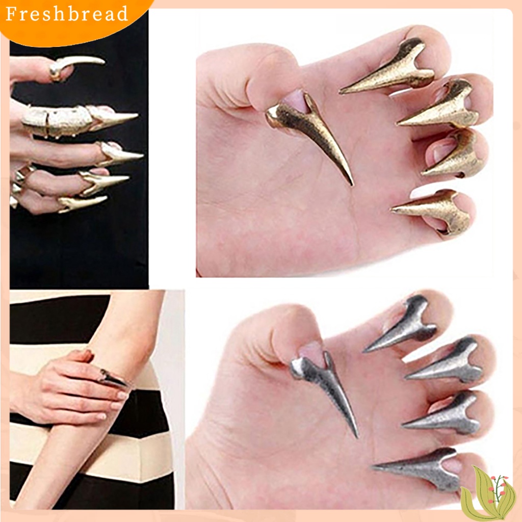 &lt; Freshbread &gt; Cincin Buku Jari Retro Perhiasan Hadiah Alloy Finger Claw Knuckle Ring Set Untuk Kehidupan Sehari-Hari