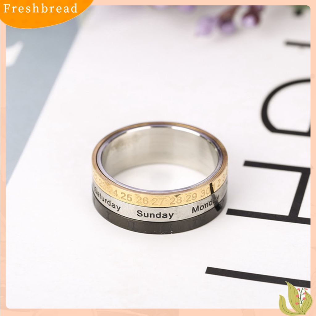 &lt; Freshbread &gt; Cincin Pria Indah Rotasi Tiga Warna Tahan Aus Multifungsi Cincin Jari Unik Untuk Kerja