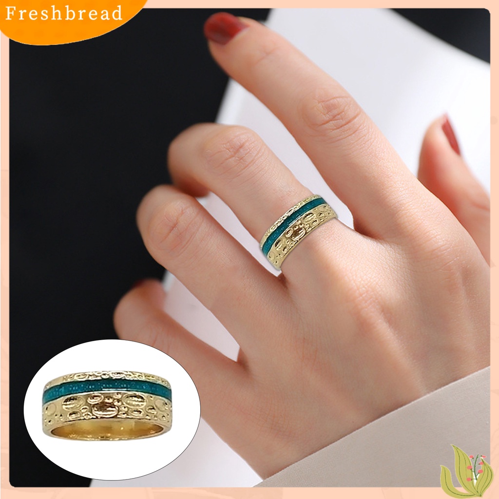 &lt; Freshbread &gt; Permukaan Halus Pengerjaan Halus Paduan Jari Cincin Indah Terang Kilau Wanita Pria Cincin Fashion Perhiasan