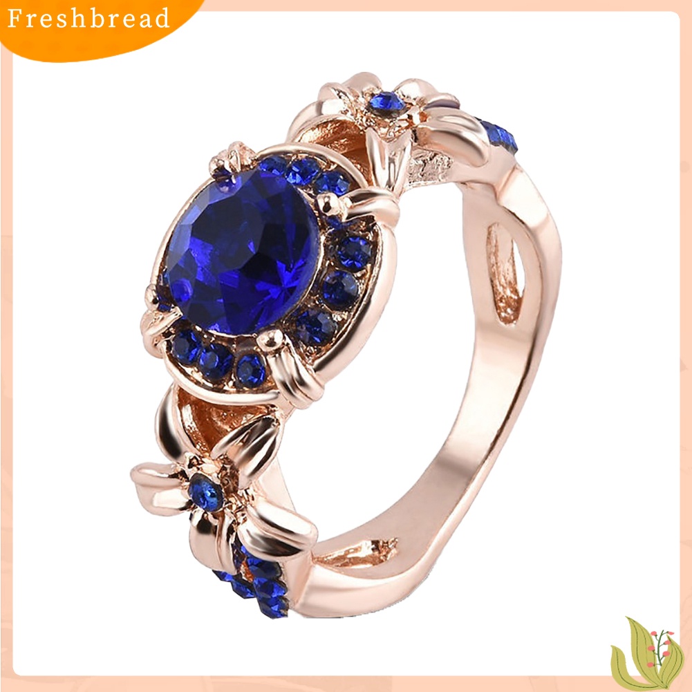 &lt; Freshbread &gt; Wanita Buatan Retro Safir Ruby Berlian Imitasi Perhiasan Cincin Pertunangan Pernikahan