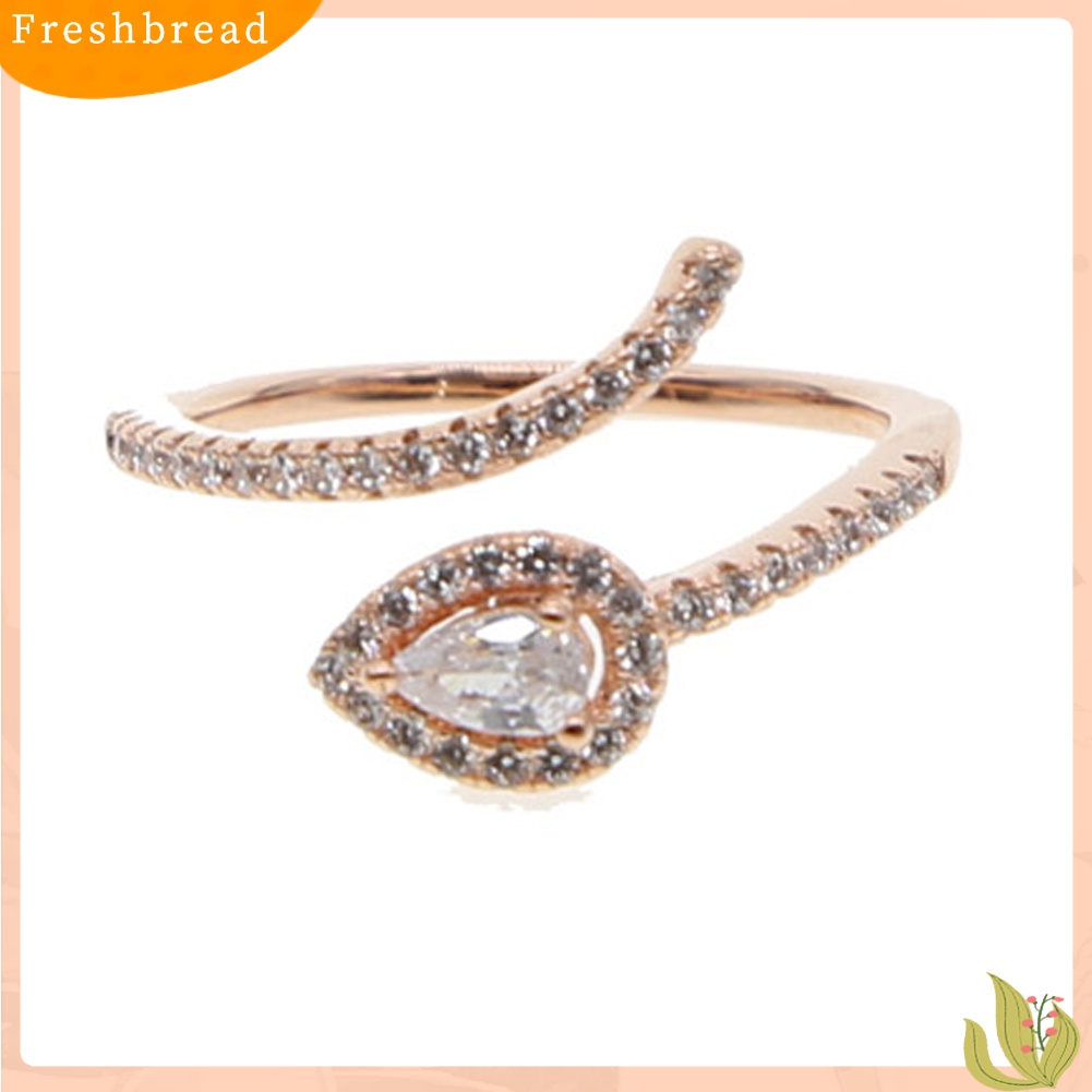 &lt; Freshbread &gt; Fashion Wanita Ular Kelahiran Berlian Imitasi Jari Cincin Pembukaan Yang Dapat Disesuaikan Perhiasan Hadiah