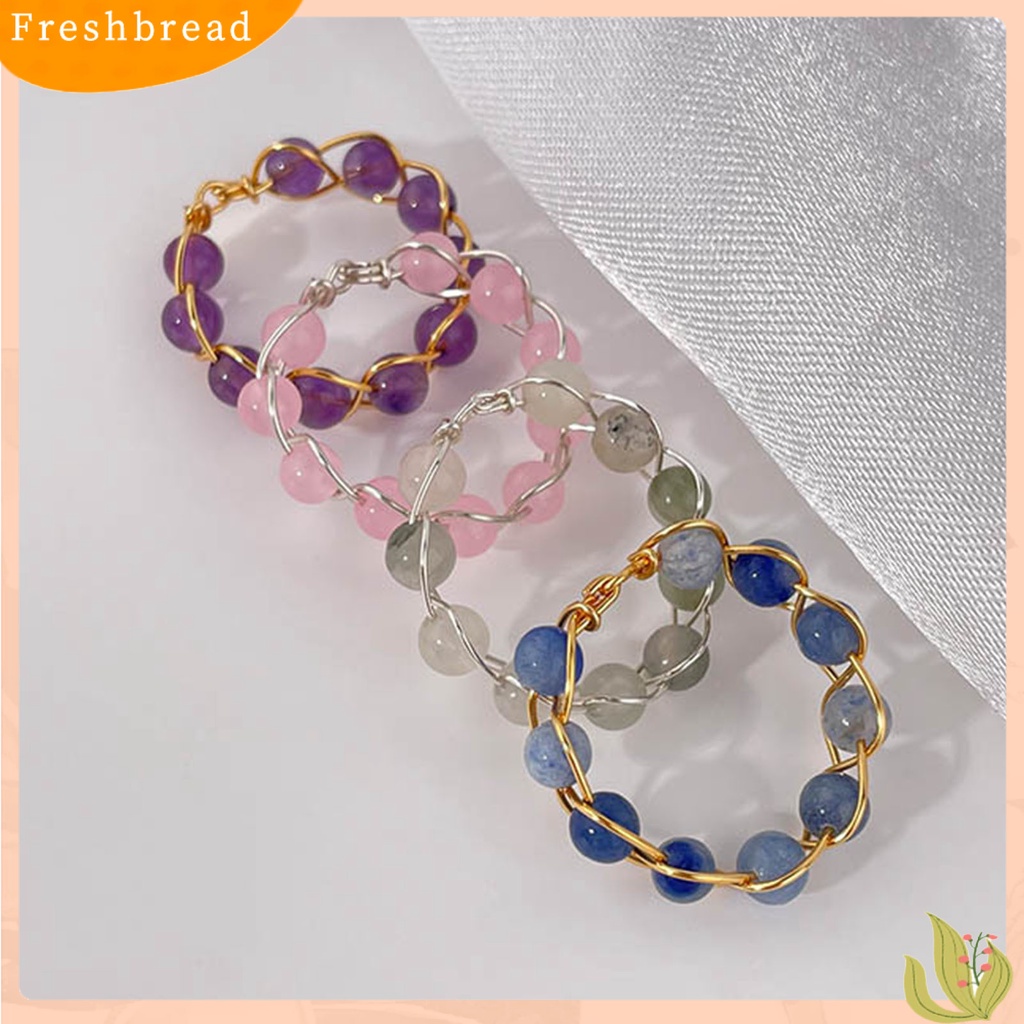 &lt; Freshbread &gt; Cincin Wanita Kawat Manik-Manik Angin Perhiasan Vintage Geometris Finger Ring Untuk Pesta