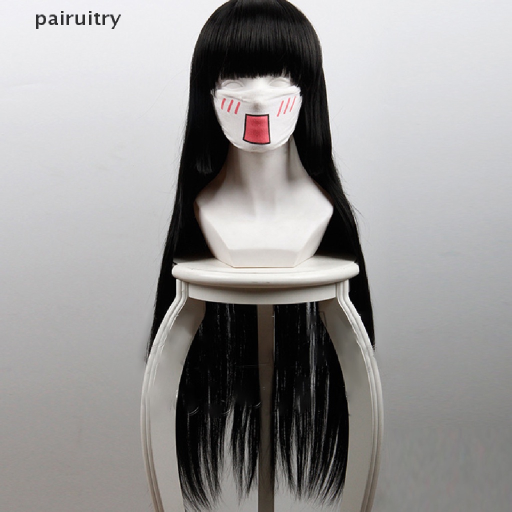 Prt Anime Karakter Kartun Jabami Yumeko Hitam Wig Lurus Panjang Cosplay Pesta PRT