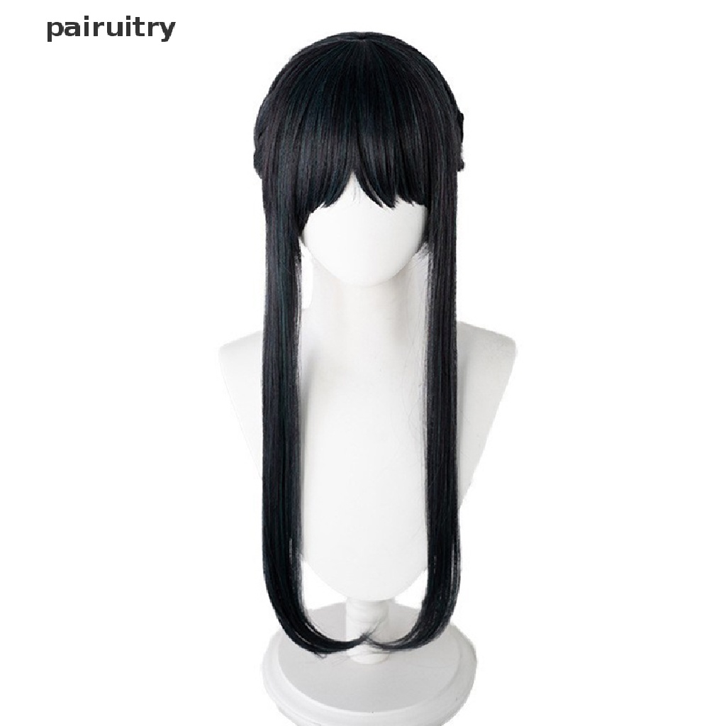 Prt Anime SPY X FAMILY Yor Forger Panjang Hitam Cosplay Wig Rambut Tahan Panas Sintetis SPY Keluarga Halloween Bermain Peran Wig PRT