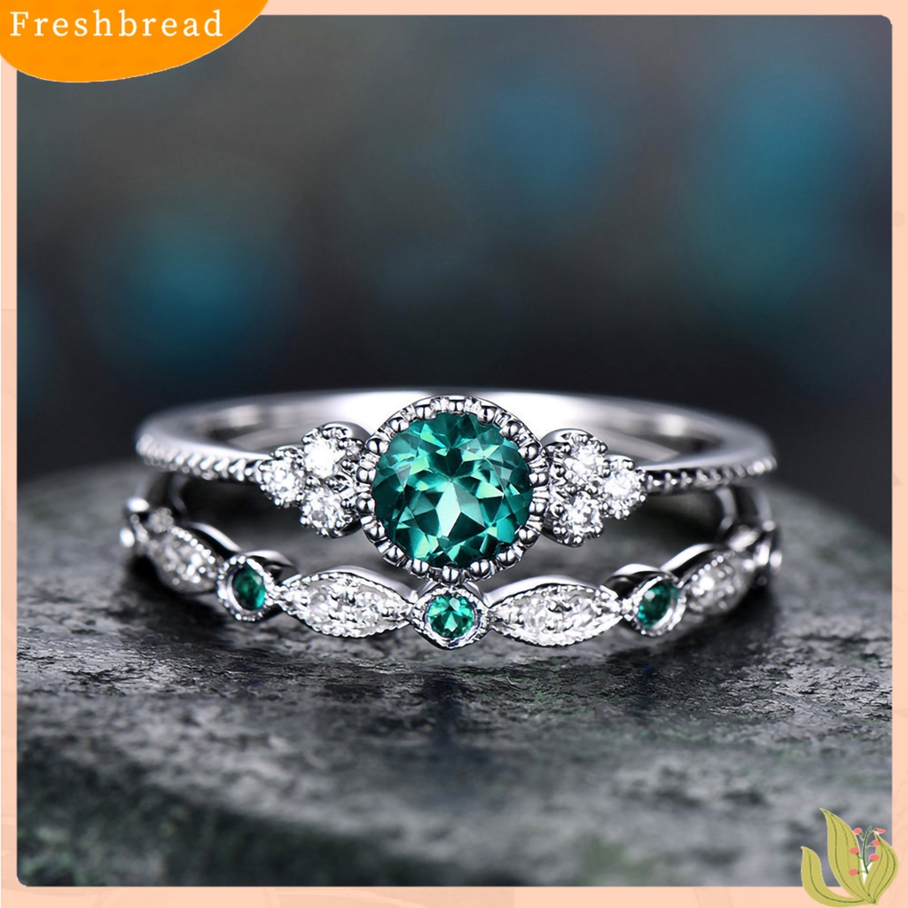 &lt; Freshbread &gt; 2Pcs Perhiasan Jari Dual Type Tidak Alergi Tahan Lama Fashion Cycle Ring Untuk Hadiah