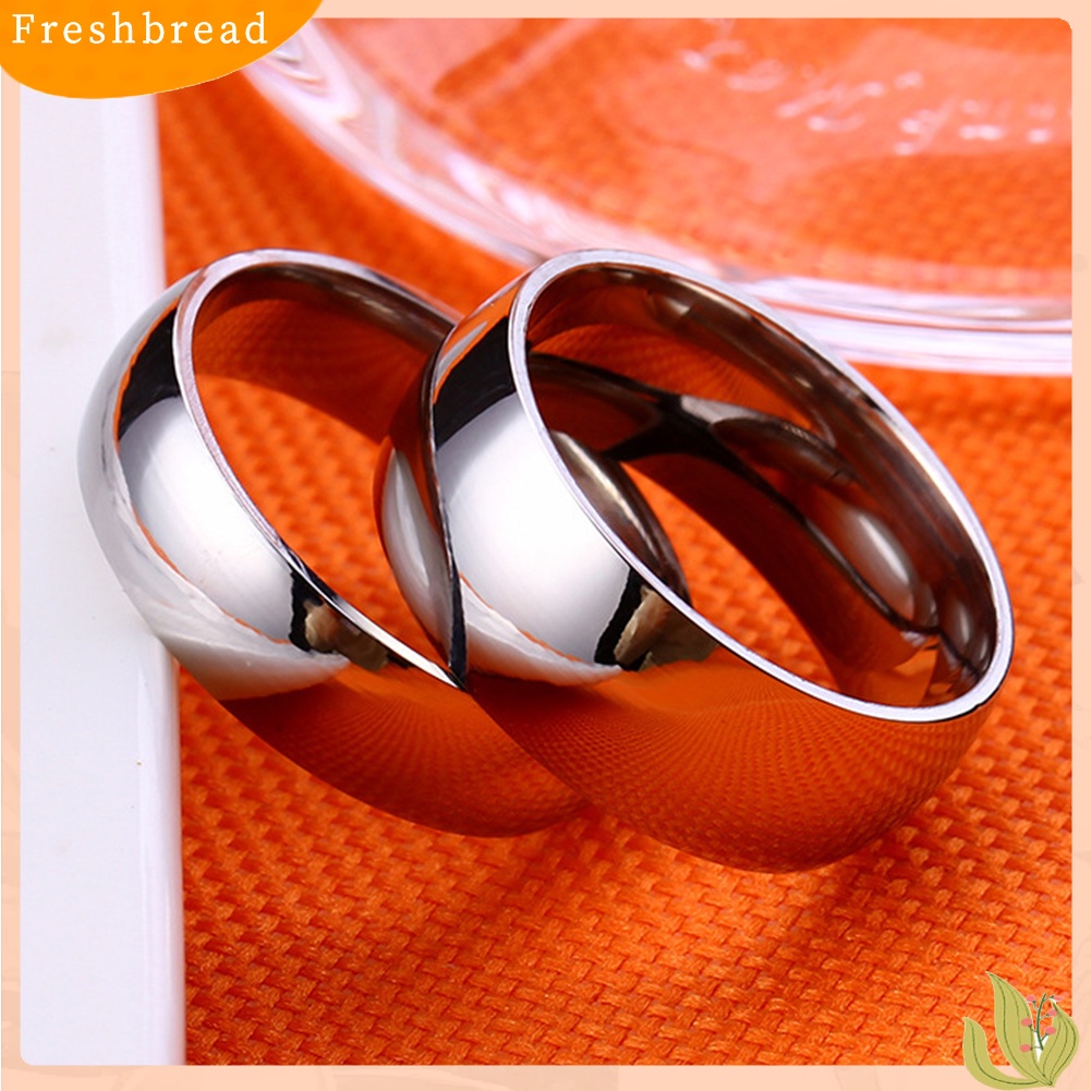 &lt; Freshbread &gt; Unisex Fashion Stainless Steel Pertunangan Pasangan Band Jari Cincin Perhiasan Hadiah