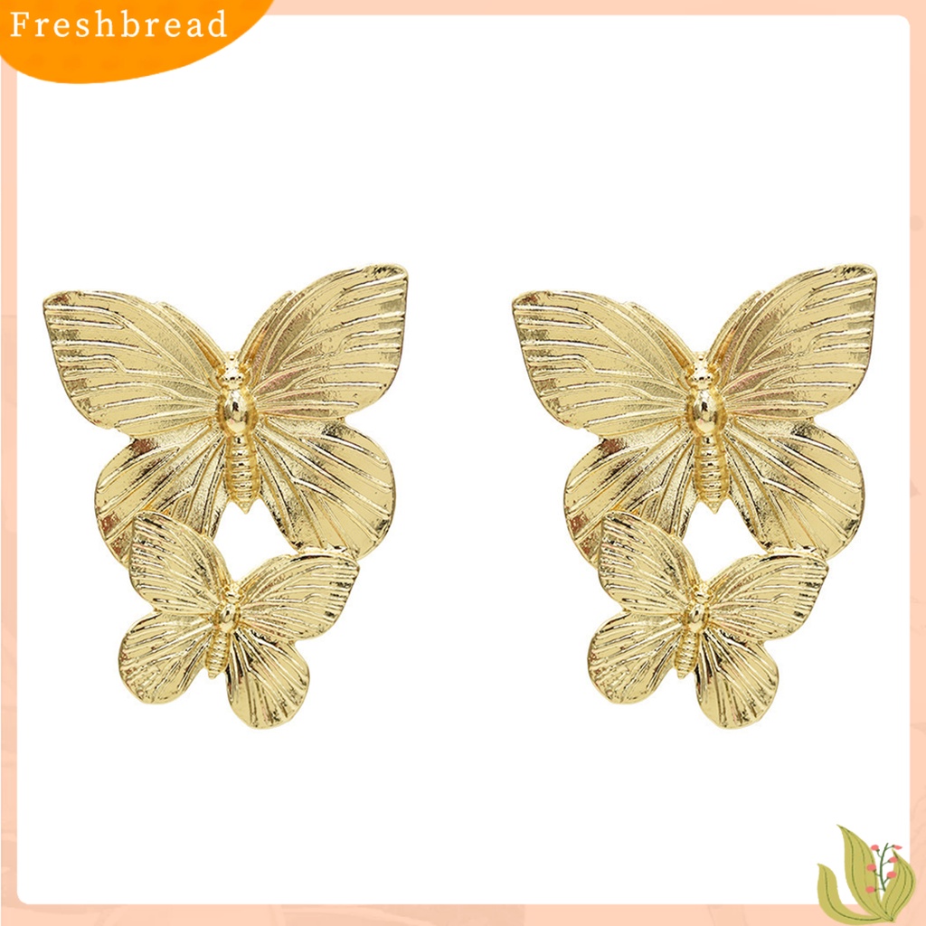 &lt; Freshbread &gt; 1pasang Anting Fashion Wanita Eye-catching Liar Indah Mengkilap Halus Sehari-Hari Memakai Anting Logam Untuk Pakaian Sehari-Hari