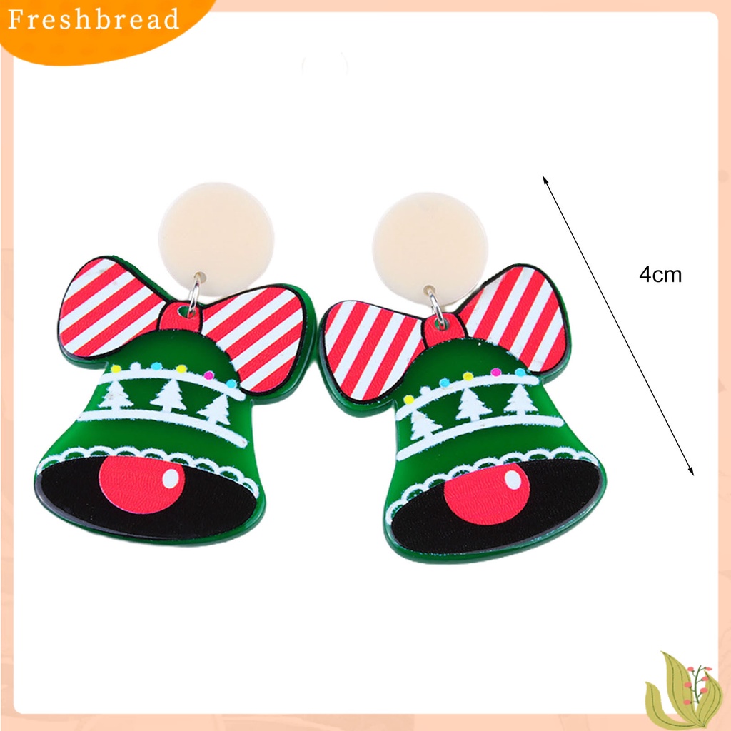 &lt; Freshbread &gt; 1pasang Anting Menjuntai Lonceng Natal Berdandan Wanita Warna Kontras Anting Menjuntai Kartun Untuk Xmas