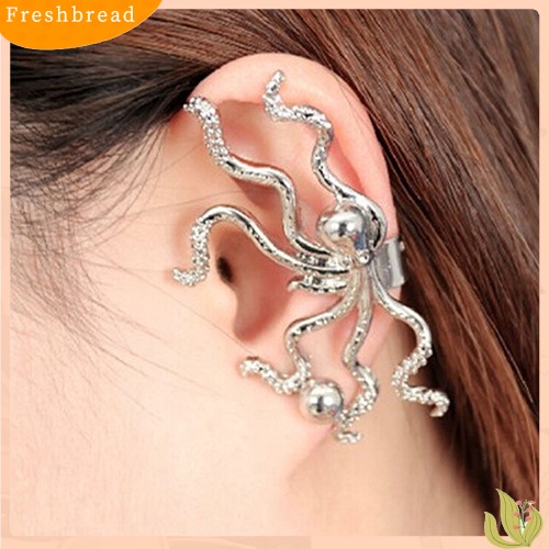 &lt; Freshbread &gt; Fashion Wanita Punk Rock Gurita Bentuk Telinga Stud Manset Klip Gesper Anting Hadiah