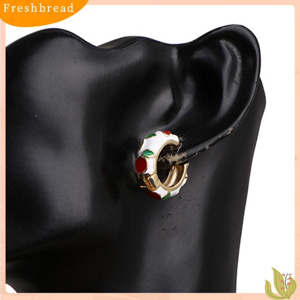 &lt; Freshbread &gt; 1pasang Anting Hoop Wanita Bulat Gaya Bohemia Etnik Anting Wanita Warna-Warni Untuk Hadiah