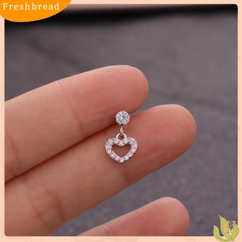 &lt; Freshbread &gt; 1Pc Wanita Bintang Bunga Cubic Zirconia Menjuntai Ear Stud Earring Perhiasan Tulang Rawan