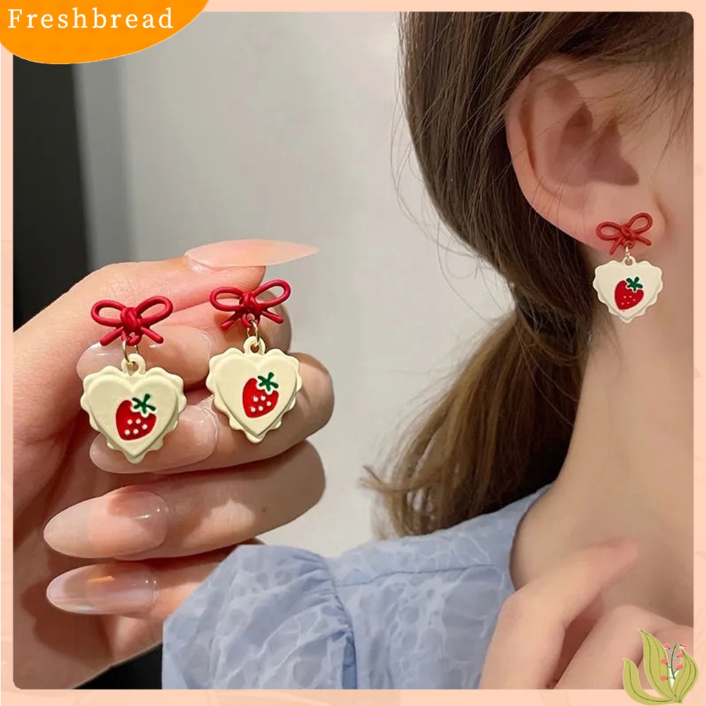 &lt; Freshbread &gt; 1pasang Wanita Anting Bunga Mutiara Imitasi Perhiasan Vintage Bow-knot Stud Earrings Perhiasan Hadiah