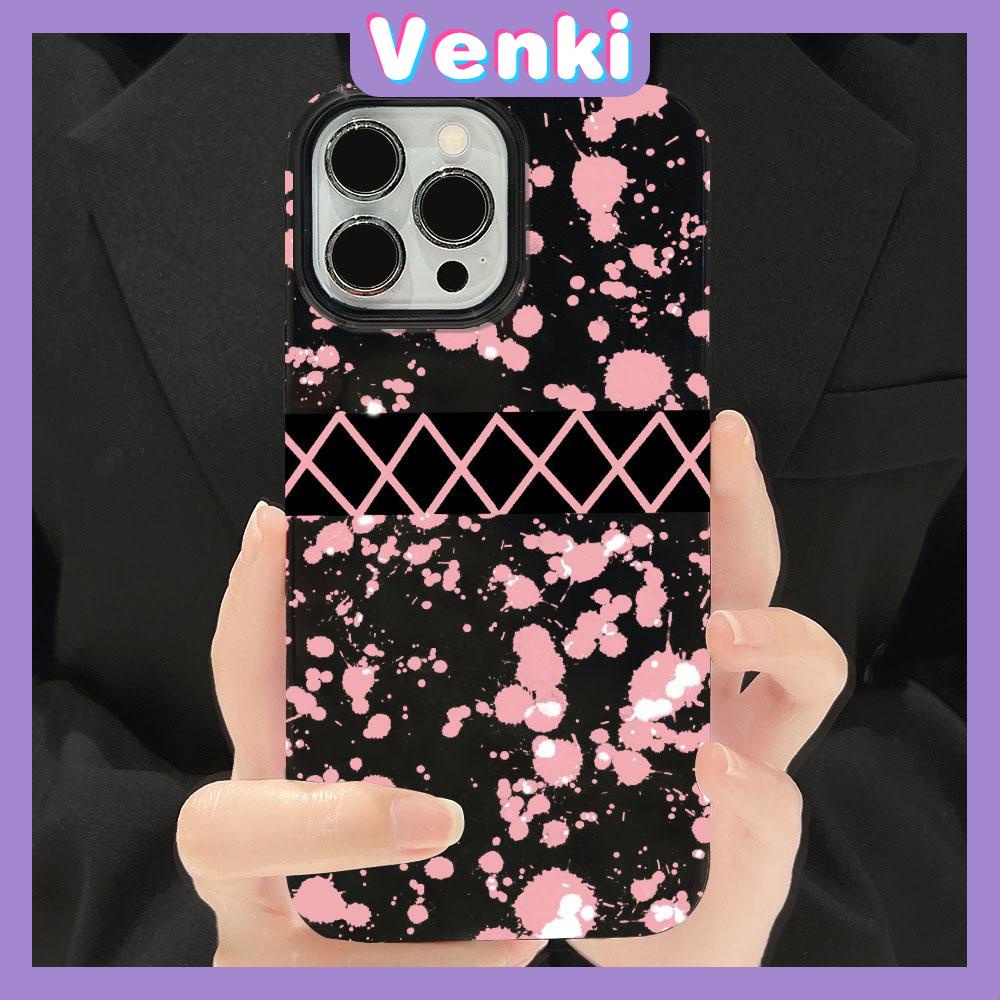 iPhone Case Soft TPU Glossy Black Candy Case Sweet Cool Pink Splashed Ink Camera Protection Shockproof For iPhone 14 13 12 11 Pro Max 7 8 Plus X XR