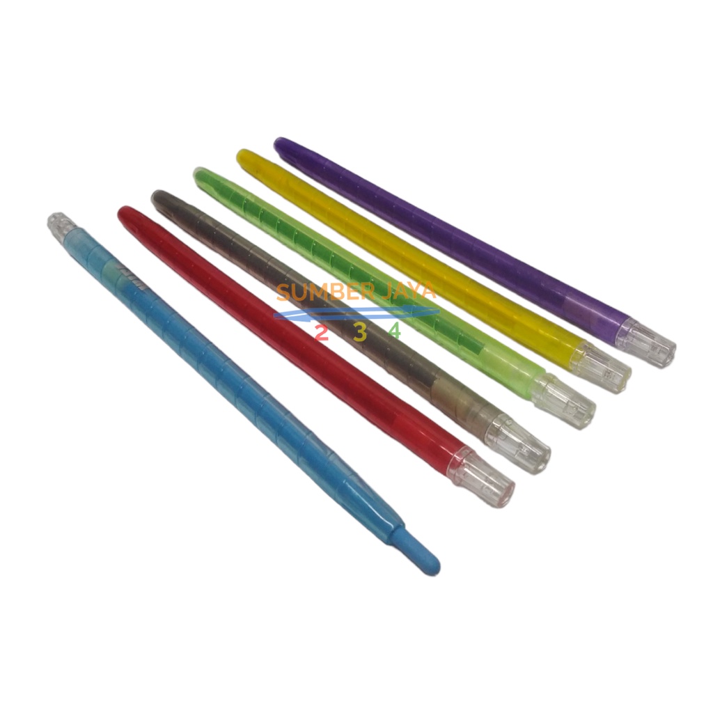 CRAYON PUTAR / KRAYON PUTAR / CRAYON WARNA ISI 6 / CRAYON HIGHLIGTER / PENSIL WARNA