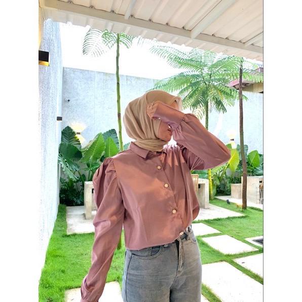 BEFAST - ZFS OOTD BLOUSE RAINIA / BELLPUFF SATEEN SILK PREMIUM BLOUSE / Pakaian Wanita Model Terbaru / Blouse Polos Formal / Outfit Daily Wanita Kerja / Fashion kekinian Remaja ABG Trendy / Blouse Sateen Lengan Panjang / OOTD Wanita Hijab Style Terlaris