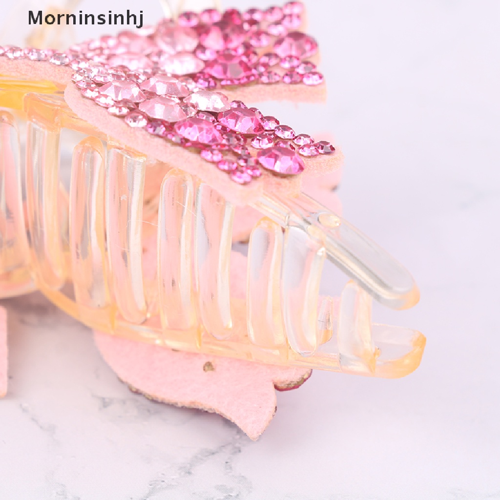 Mornin French Tulip Rhinestone Hair Claw Penjepit Cakar Bentuk Bunga Elegan Untuk Wanita id