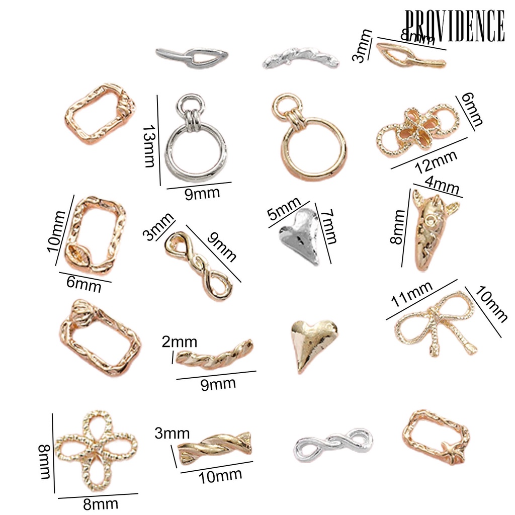Providence 20 Pcs Nail Art Perhiasan 3D Kepang Berongga Busur Indah DIY Alloy Jepang Kuku Pesona Dekorasi Ornamen Kecantikan Supply