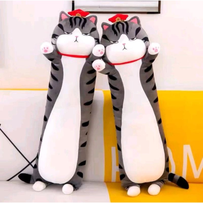 1pcs Mainan Anak Boneka Guling Kucing Furyu Bantal Tidur Karakter Hewan Lucu Gemoy Bahan Halus Lembu