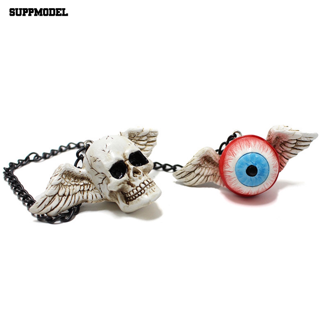 Suppmodel 2Pcs Compact Size Liontin Mata Perlengkapan Mobil Eye Skull Car View Mirror Hanging Pendant Bentuk Kreatif