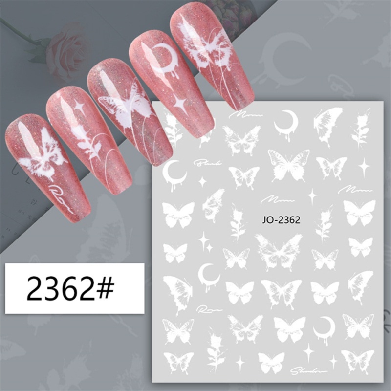 Siy Colorful Stiker Kuku Perekat Diri Nail Art Accesoires 12lembar Manicures DIY Butterfly Decal Decor Sticker Fest