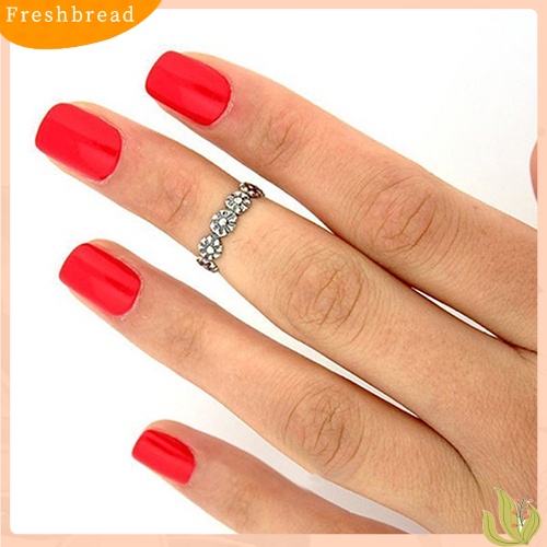 2pcs Cincin Jari Kaki Lapis Silver Adjustable Gaya Vintage Untuk Wanita