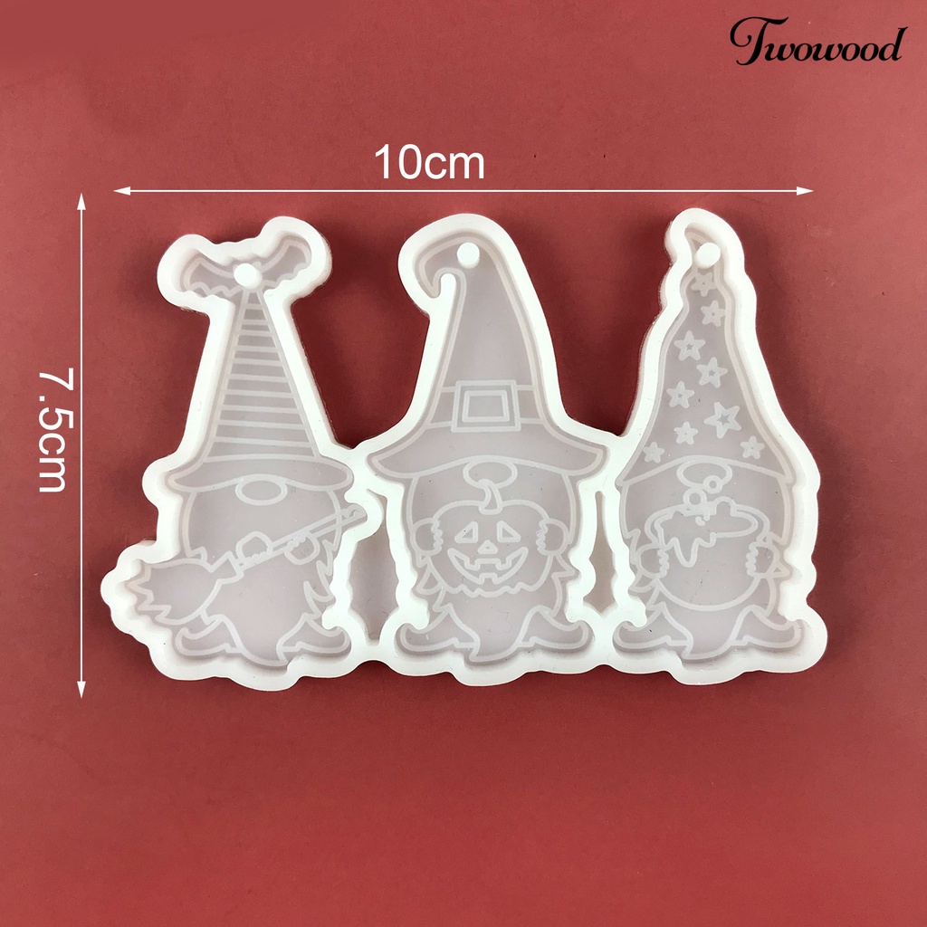 Twowood 1set Gantungan Kunci Cetakan Anti Lengket Dapat Digunakan Kembali DIY Silikon Paskah Gnome Liontin Kerajinan Tangan Membuat Cetakan Untuk Hadiah