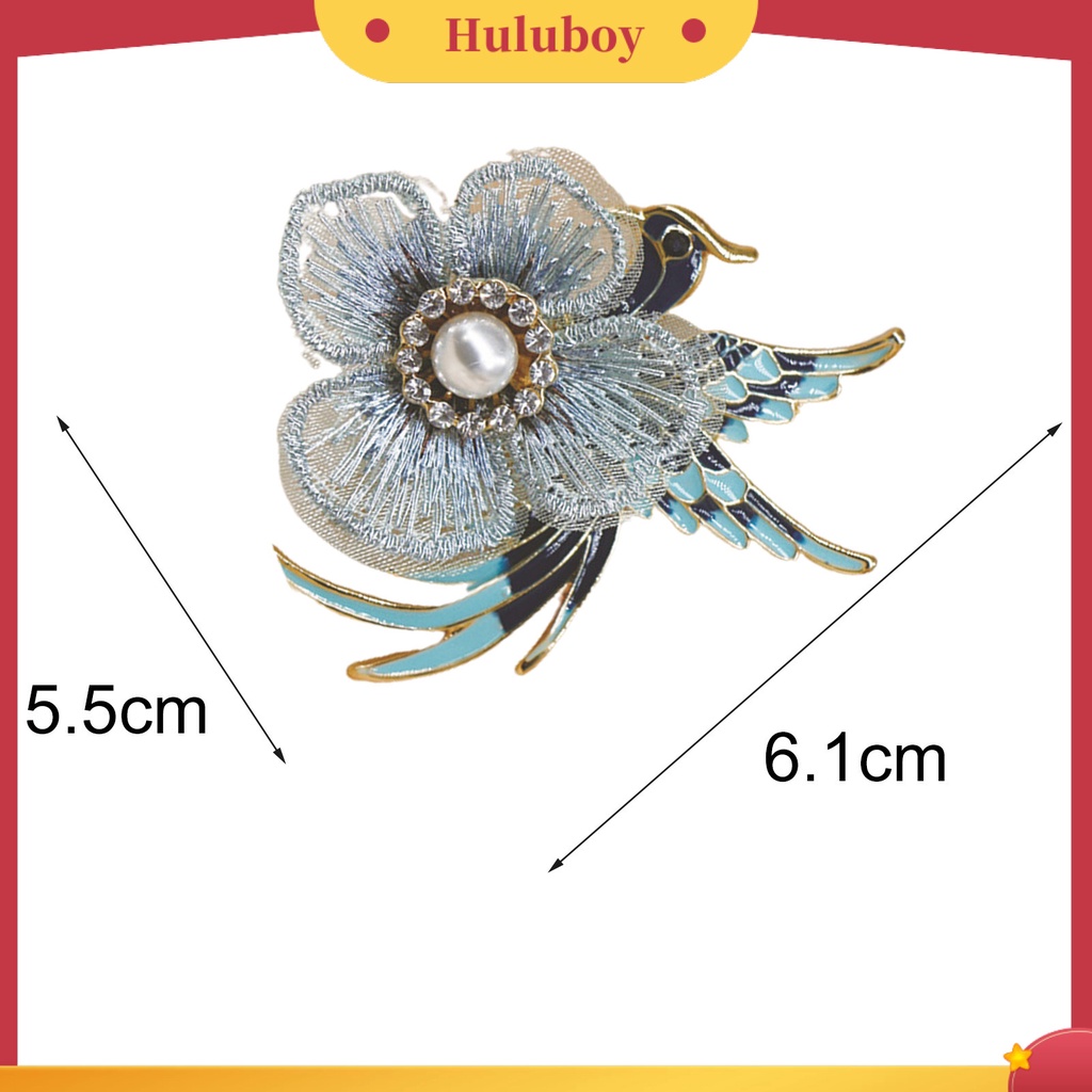 {Ready Stock} Lapel Pin Bordir Bunga Enamel Burung Alloy Mutiara Imitasi Berlian Imitasi Bros Pin Aksesoris Kostum
