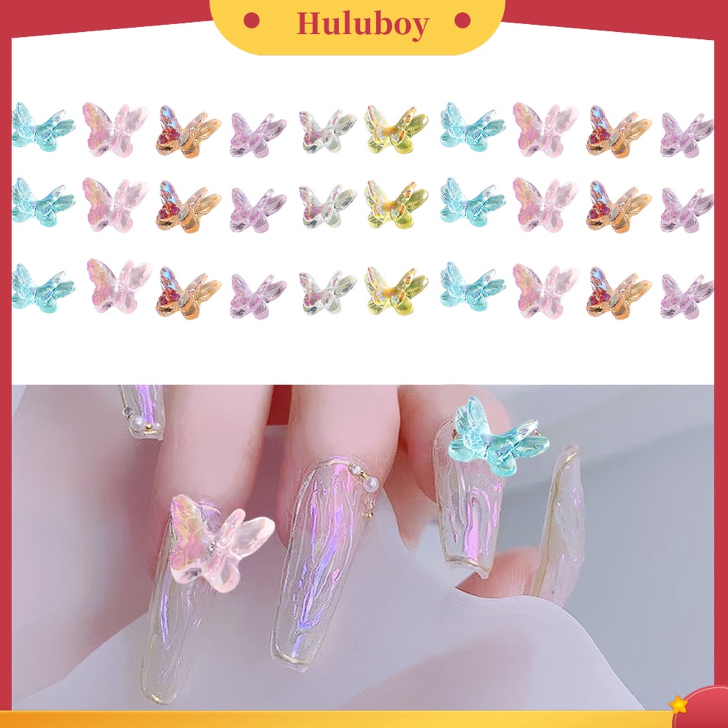 {In Stock} 1tas Dekorasi Kuku Kupu-Kupu Bentuk Indah Warna Vibrant Realistis Mempesona Efek Visual Tidak Luntur 3D Butterfly Nail Art Ornamen Manicure Jewelry Perlengkapan Kuku